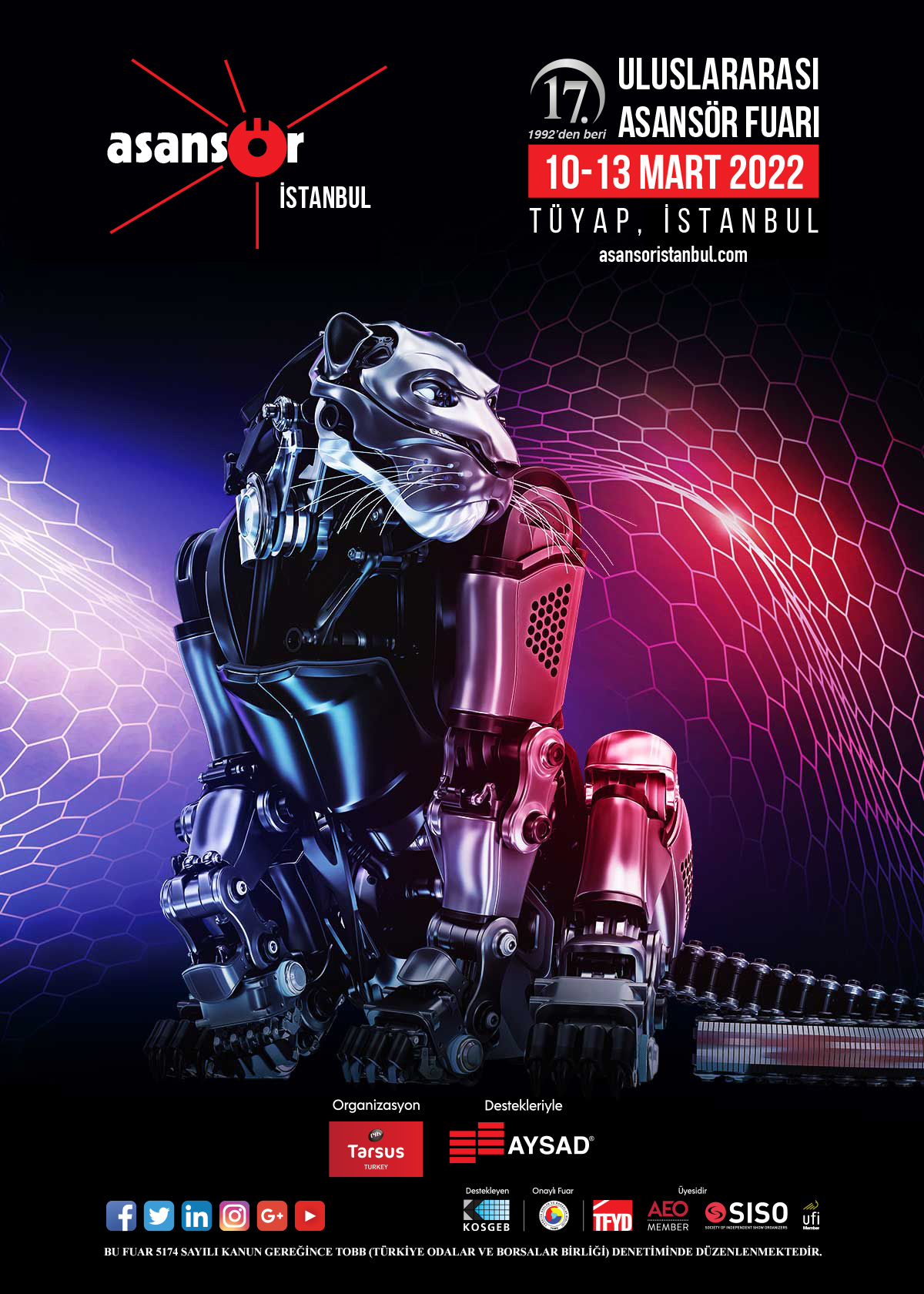 Asansör İstanbul Fuarı 10-13 Mart 2022 AYSAD/ELA Stant No:FY01/FY02